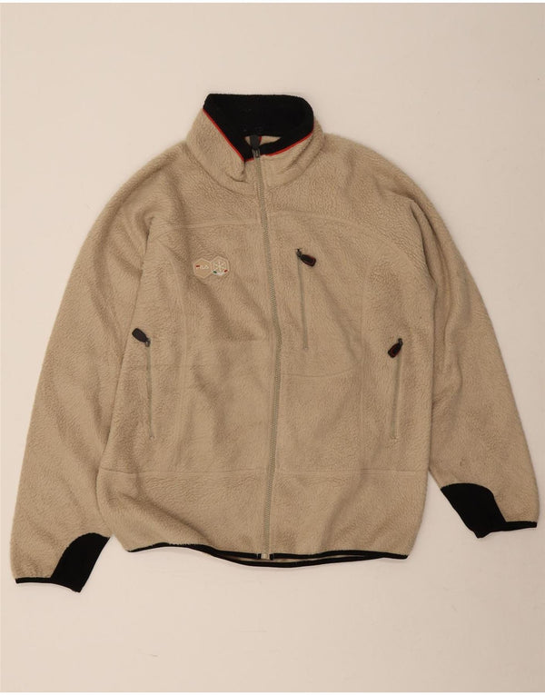 Fila Herre Fleecejakke UK 40 Stor Beige Colourblock Polyester