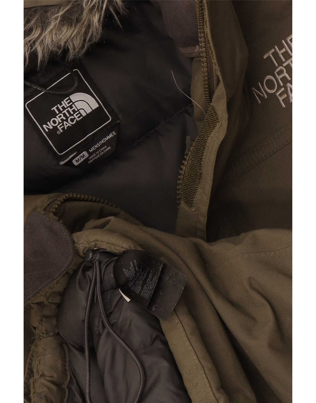 The North Face Herre Hooded Padded Jacket UK 38 Medium Khaki Nylon