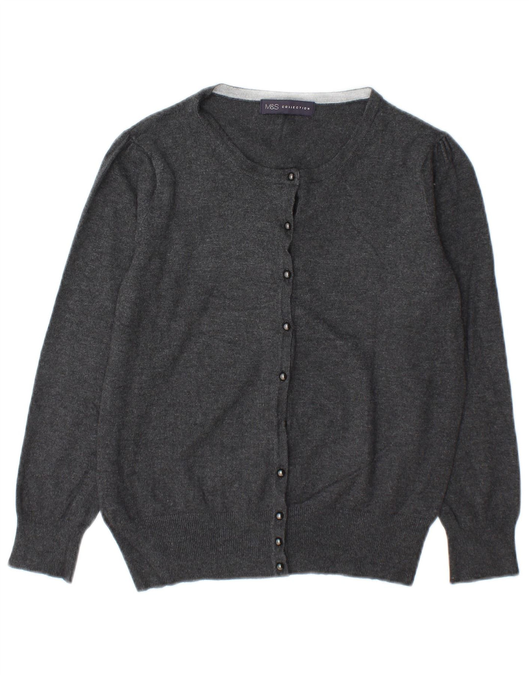 Marks & Spencer Dame Cardigan Sweater UK 10 Small Grey Viscose