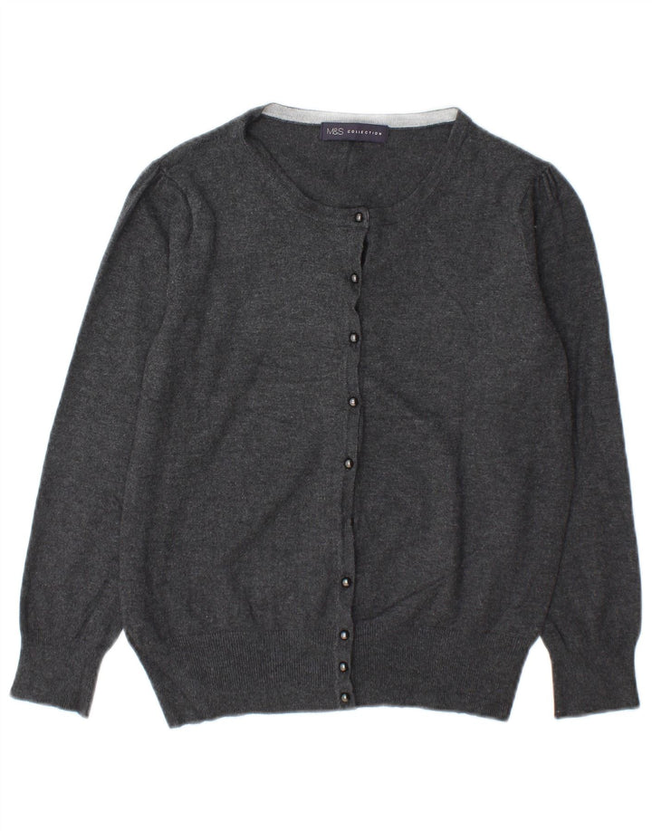 Marks & Spencer Dame Cardigan Sweater UK 10 Small Grey Viscose