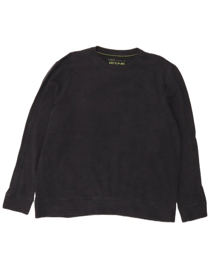 Marks & Spencer Herre Regular Fit Sweatshirt Jumper 2XL marineblå bomuld