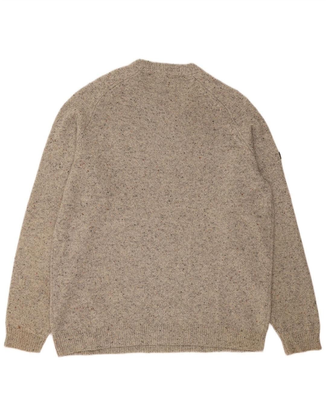 Superdry Sweater med rund hals til mænd 3XL Grå Flecked Uld