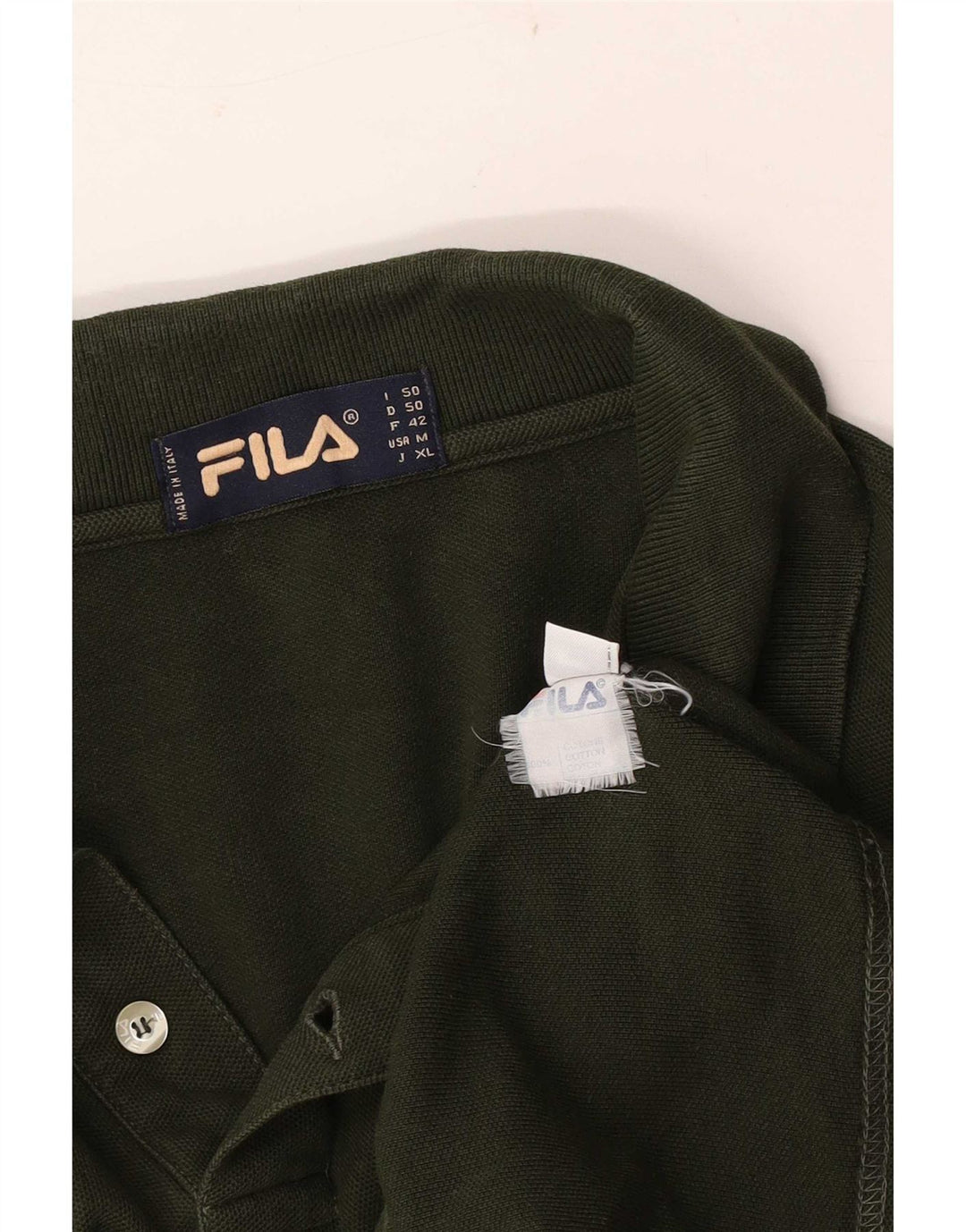 Fila Langærmet Polo Shirt til mænd IT 50 Medium Grøn Bomuld