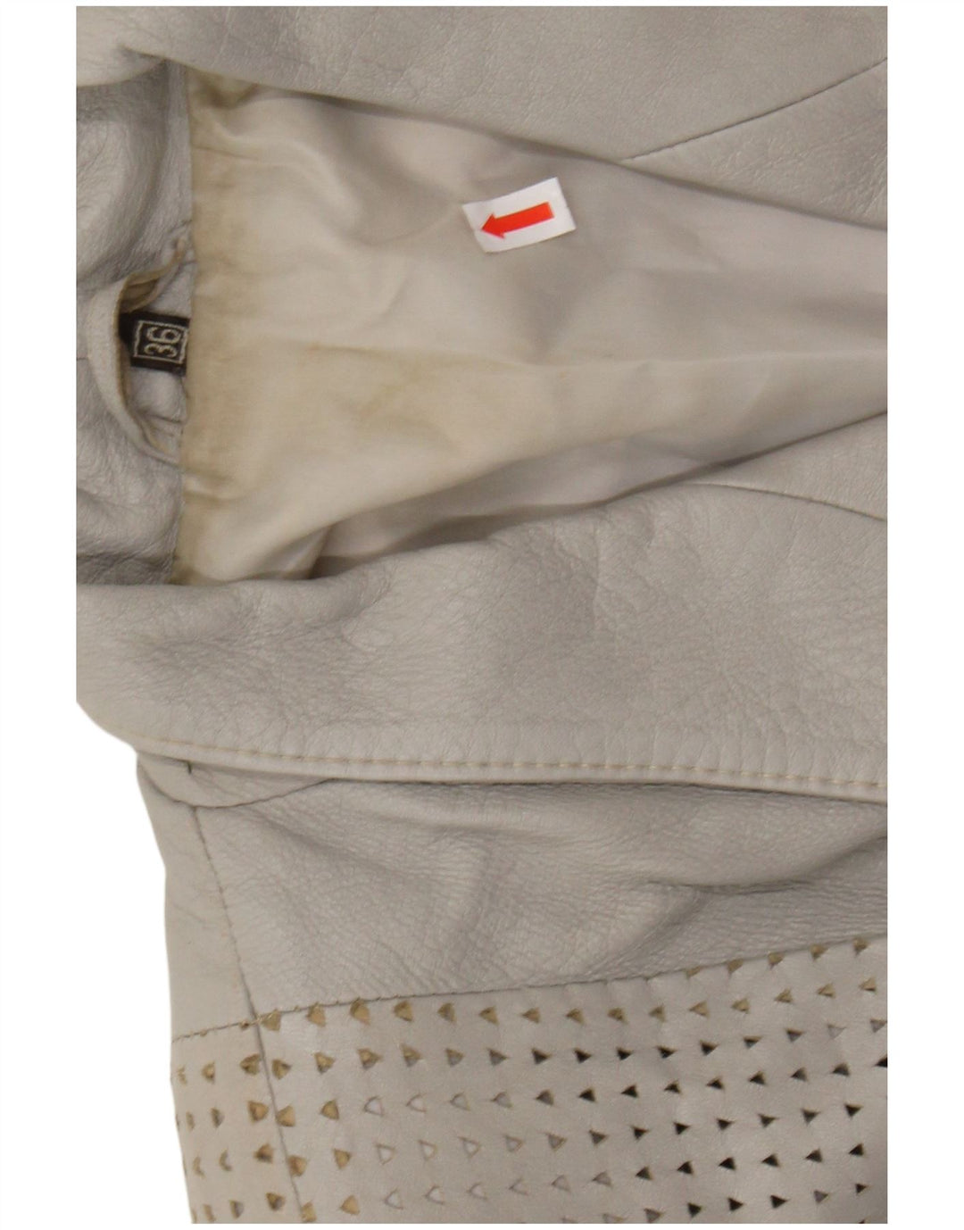 GABRIELLA BENELLI Oversized jakke til kvinder EU 36 lille gråt læder