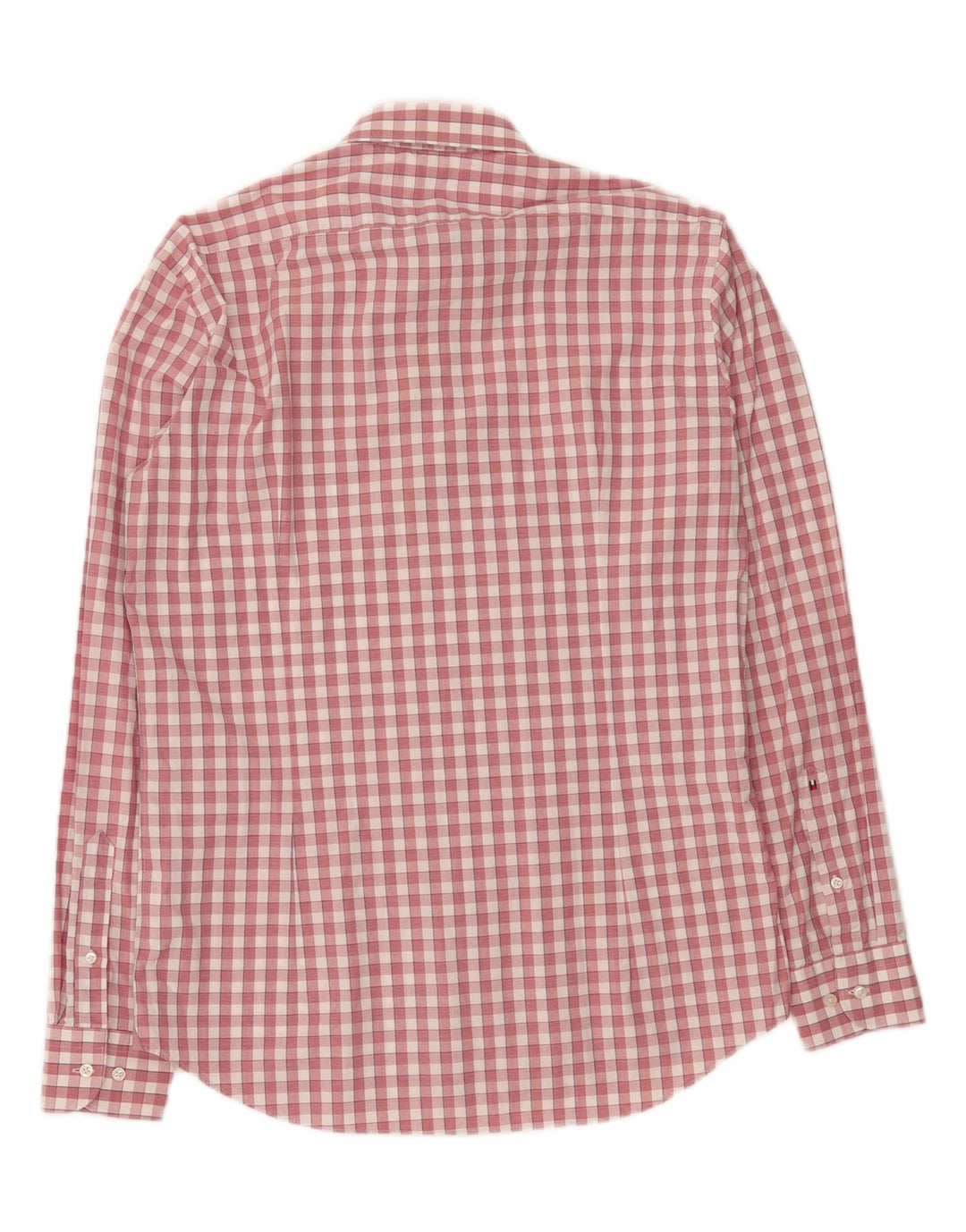 TOMMY HILFIGER Mens Fitted Shirt Size 40 15 3/4 Medium Pink Check Vintage Tommy Hilfiger and Second-Hand Tommy Hilfiger from Messina Hembry 