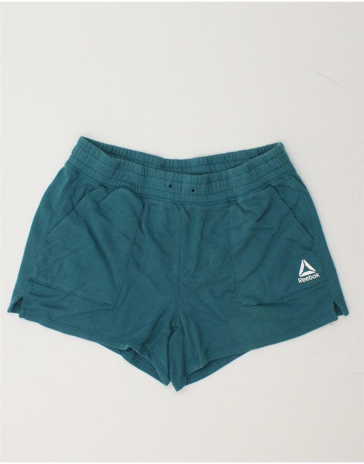 REEBOK Womens Sport Shorts UK 12 Medium  Green Cotton Vintage Reebok and Second-Hand Reebok from Messina Hembry 