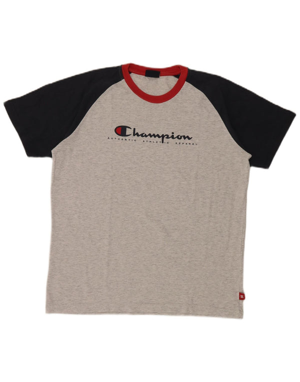 Champion Boys Grafisk T-Shirt Top 13-14 år Grå Colourblock