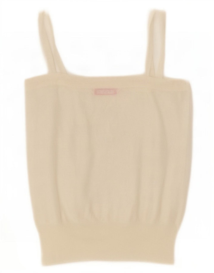 Vintage Dame Strik Cami Top UK 14 Large White