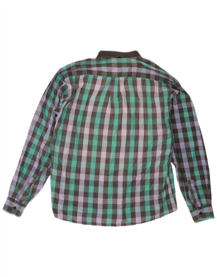 Vintage herreskjorte XL flerfarvet Gingham bomuld
