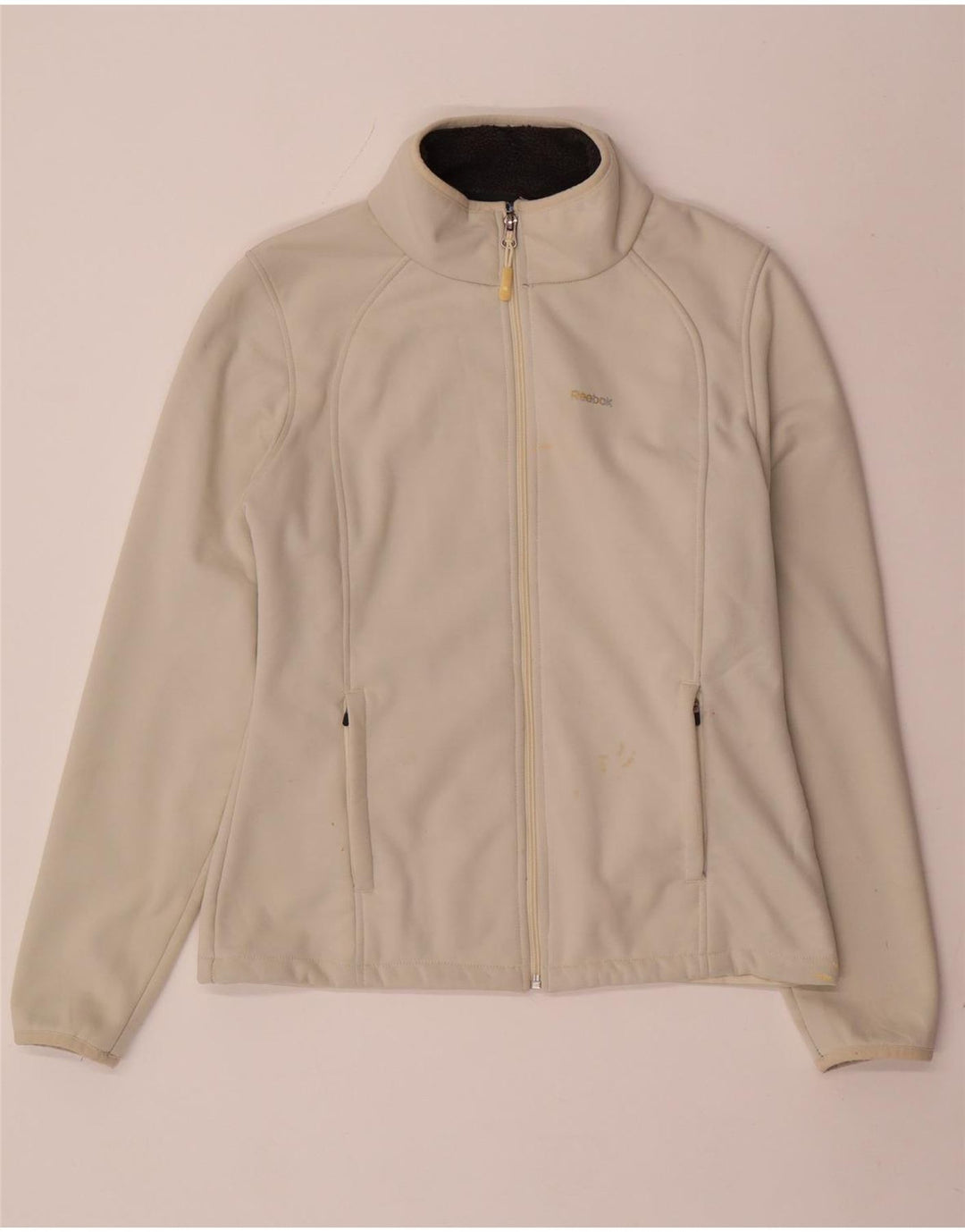 Reebok Dame Loose Fit Fleecejakke UK 6 XS Off White Polyester