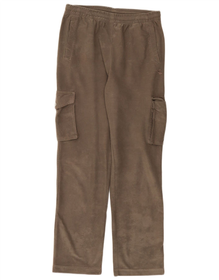 Diadora Herre Cargo Velour Træningsdragt Bukser Medium Grå Polyester