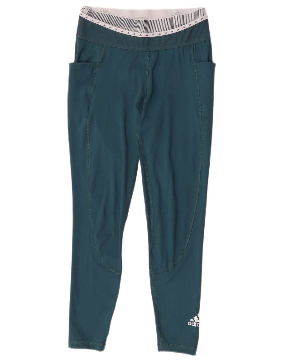 Adidas Graphic Leggings til kvinder UK 12/14 Medium Green Colourblock Polyester