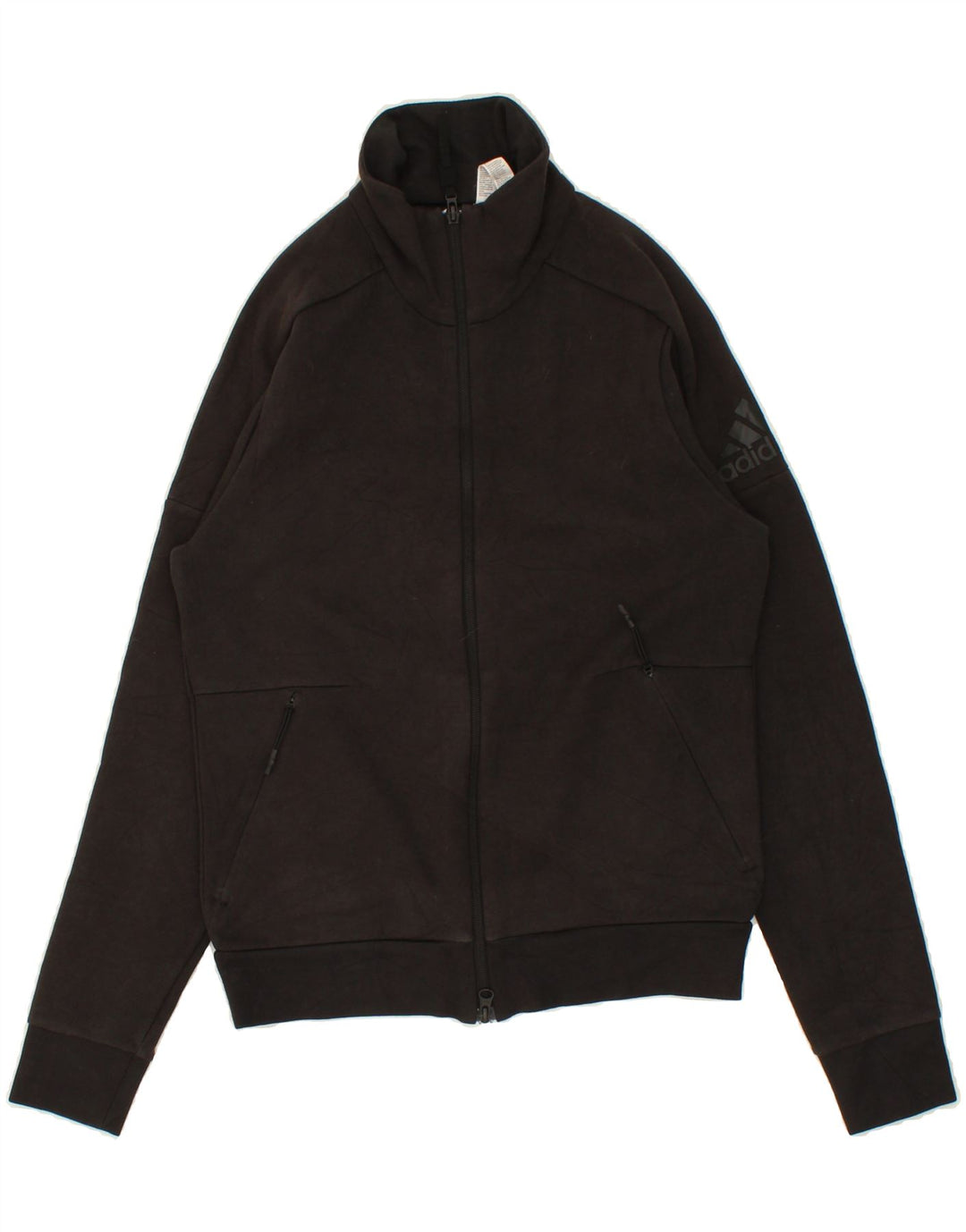ADIDAS Mens Graphic Tracksuit Top Jacket Small Black Cotton Vintage Adidas and Second-Hand Adidas from Messina Hembry 