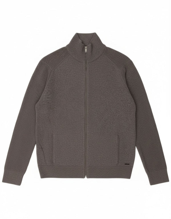 Calvin Klein Jeans Herre Cardigan Sweater Stor Grå Bomuld