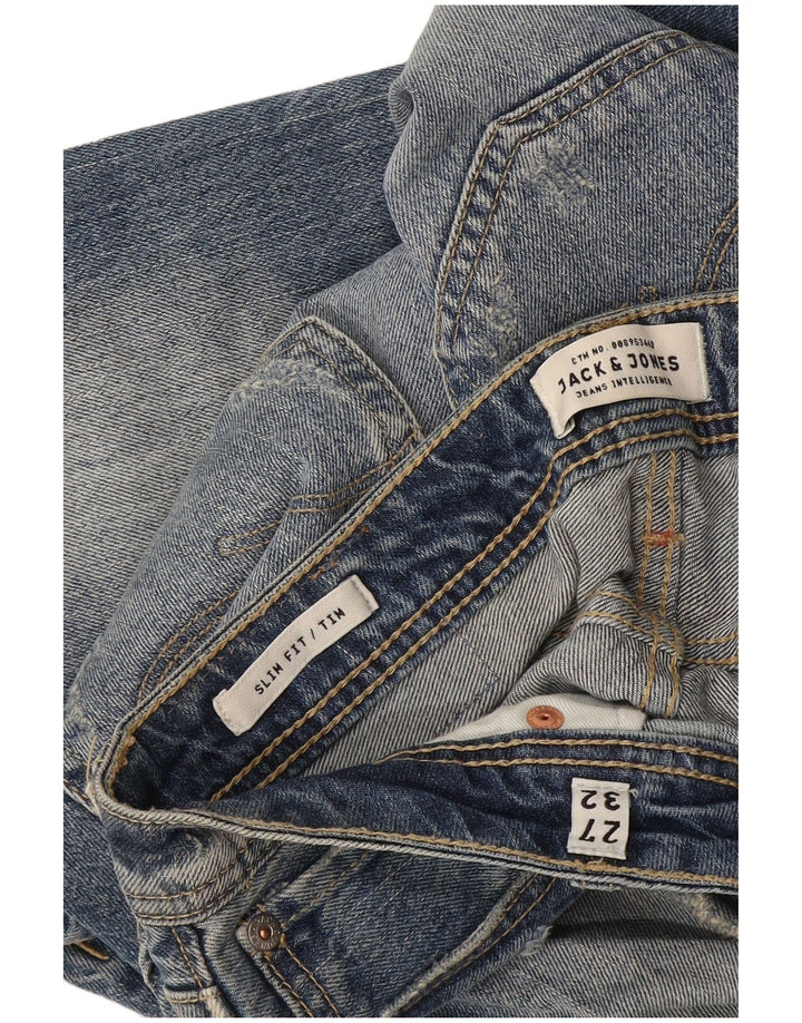 Jack & Jones Herre Tim Distressed Slim Jeans W27 L32 Blå