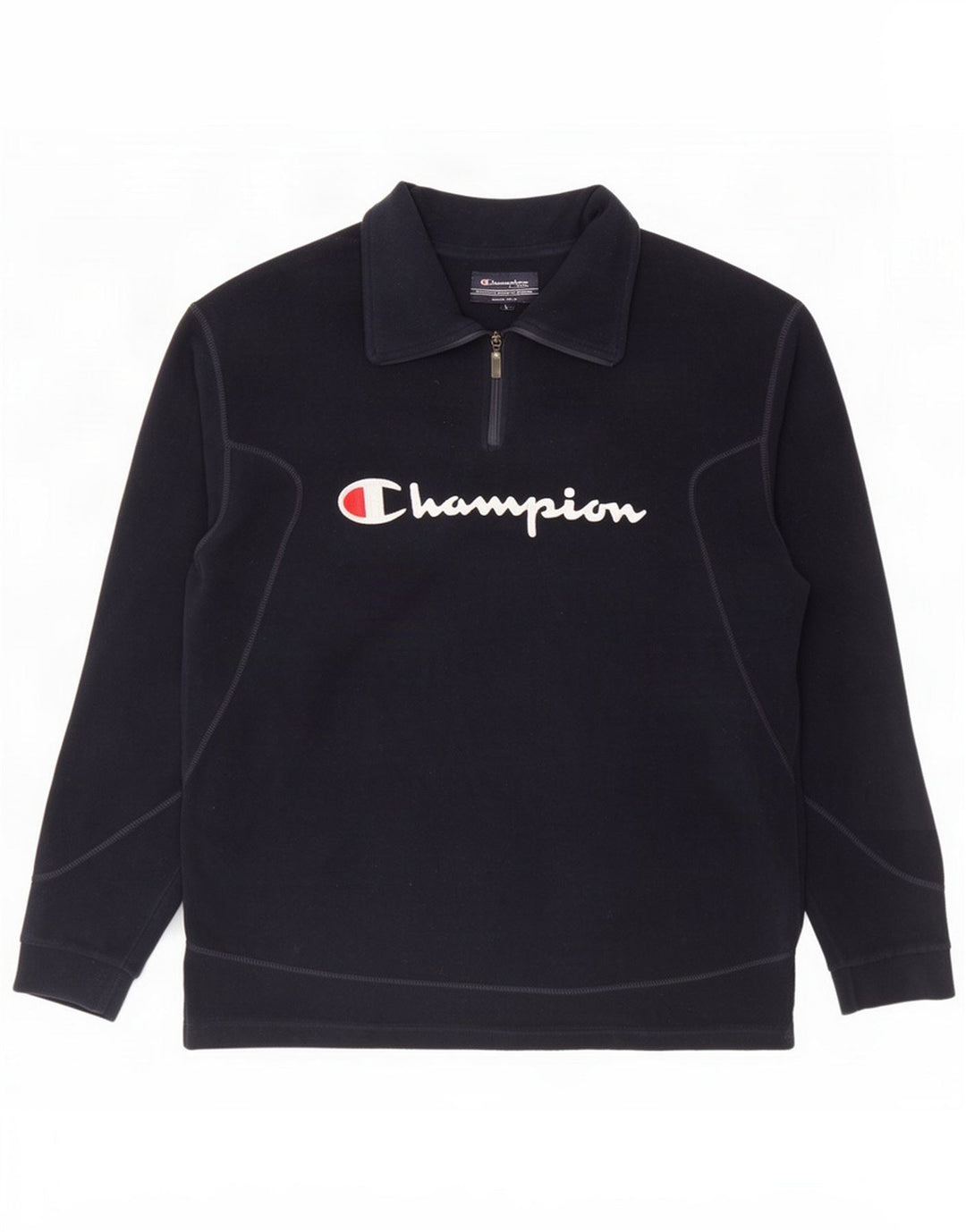 Champion Fleecetrøje med lynlås til mænd Large Navy Blue Polyester
