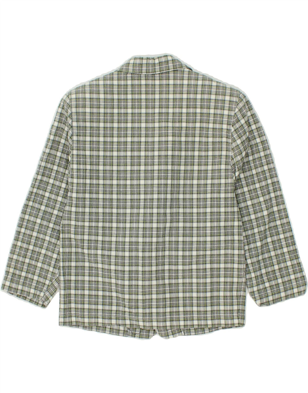 VINTAGE Womens Crop 2 Button Blazer Jacket UK 8 Small Green Check Cotton Vintage Vintage and Second-Hand Vintage from Messina Hembry 