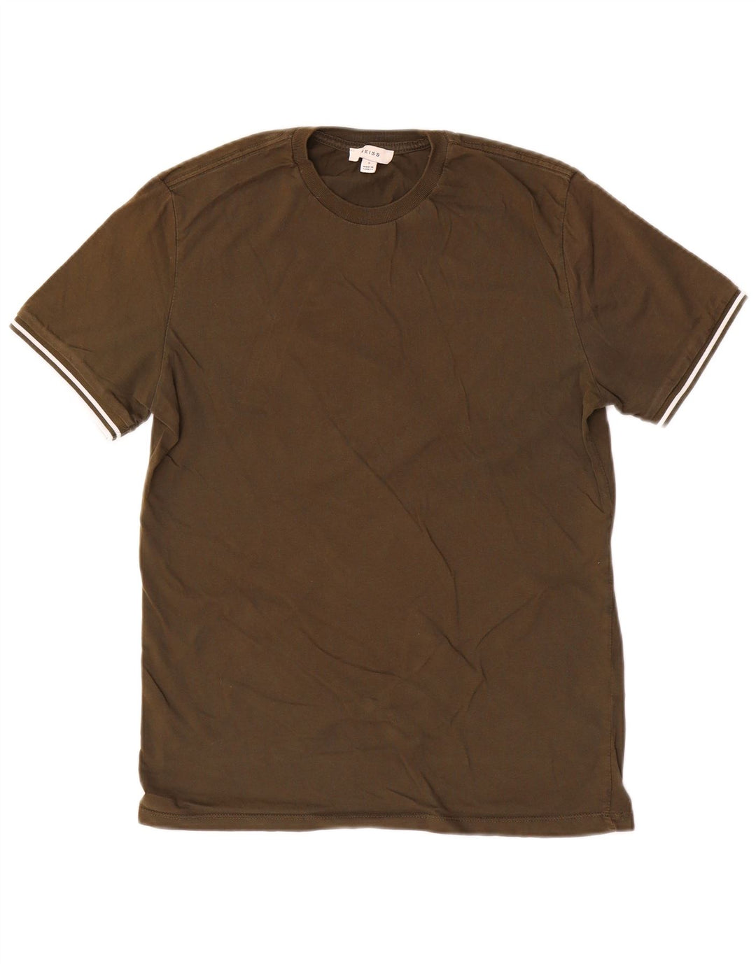 REISS Herre T-shirt Top Lille Khaki Bomuld