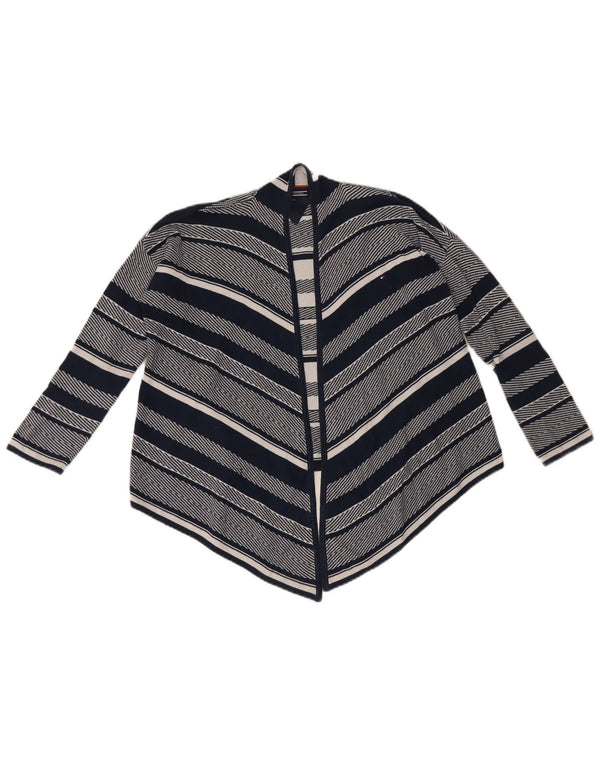 Tommy Hilfiger Girls Open Cardigan Sweater 9-10 År Marineblå Geometrisk