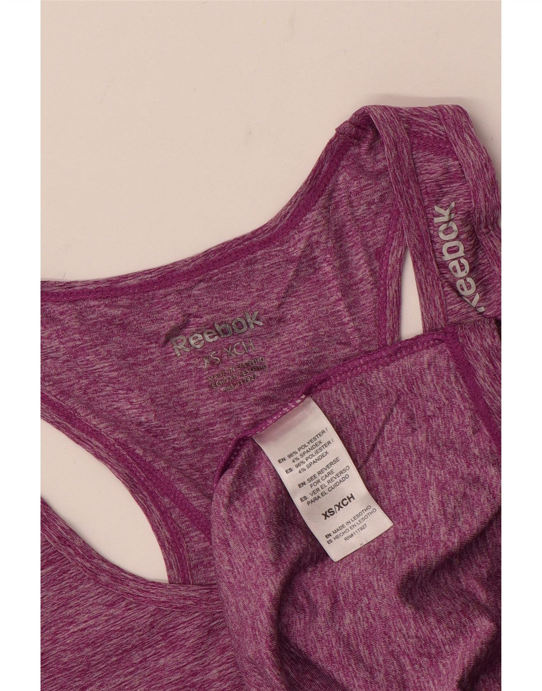 REEBOK Damevest Top UK 6 XS Lilla Flecked Polyester