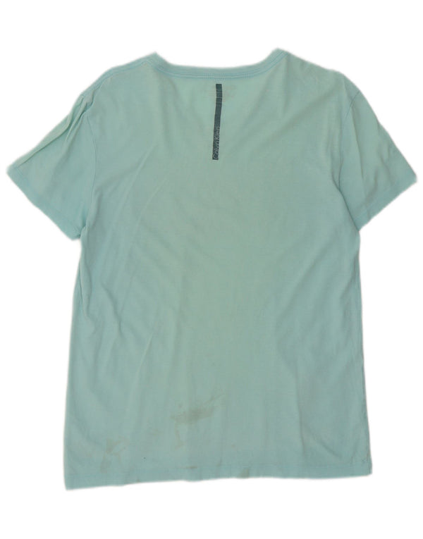 Calvin Klein Dame Grafisk T-Shirt Top UK 10 Lille Grøn Bomuld