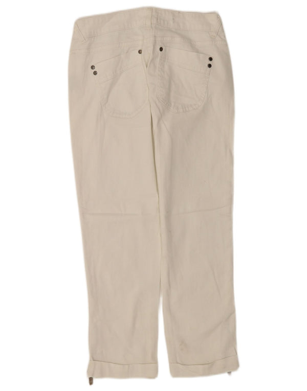 MINT VELVET Dame Cropped Jeans UK 10 Small W28 L25 White Bomuld