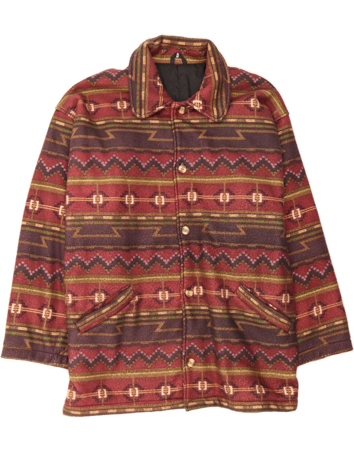 C & A Mens Overcoat UK 42 XL Red Geometric Polyester Vintage C & A and Second-Hand C & A from Messina Hembry 