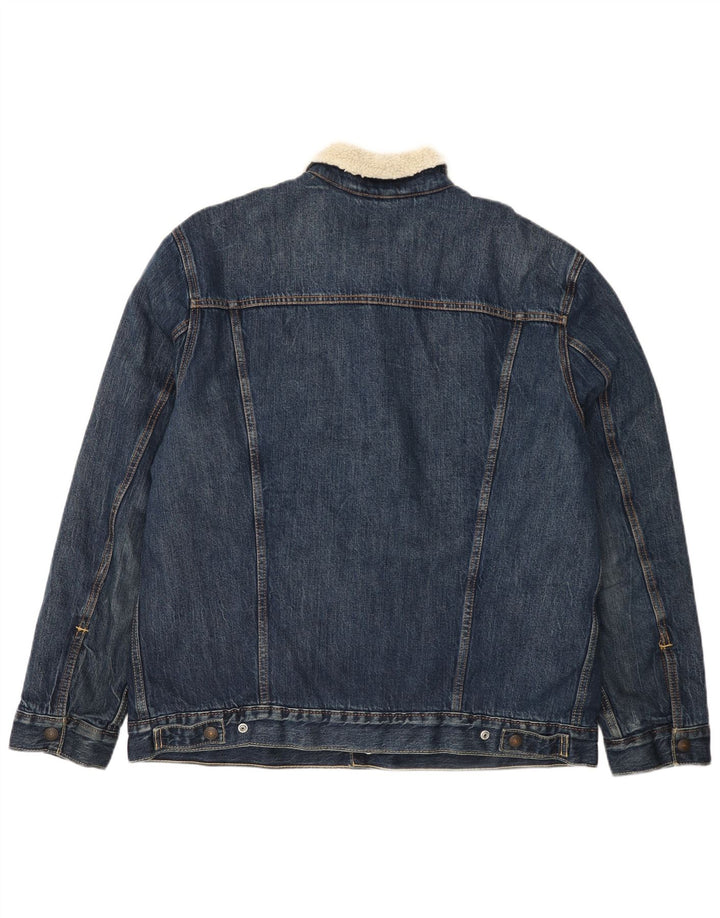 Levi's Herre Sherpa Denimjakke UK 42 XL Blå Bomuld