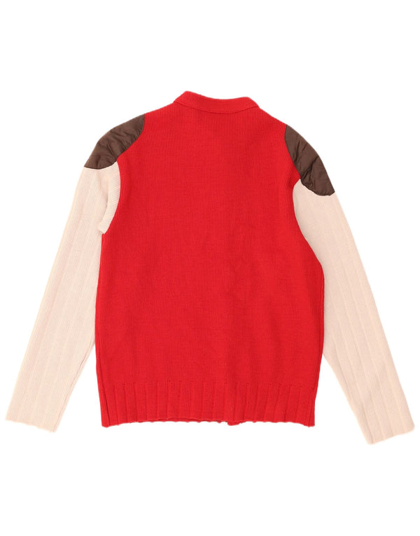 Studio Herre cardigan sweater Medium Rød Colourblock Akryl