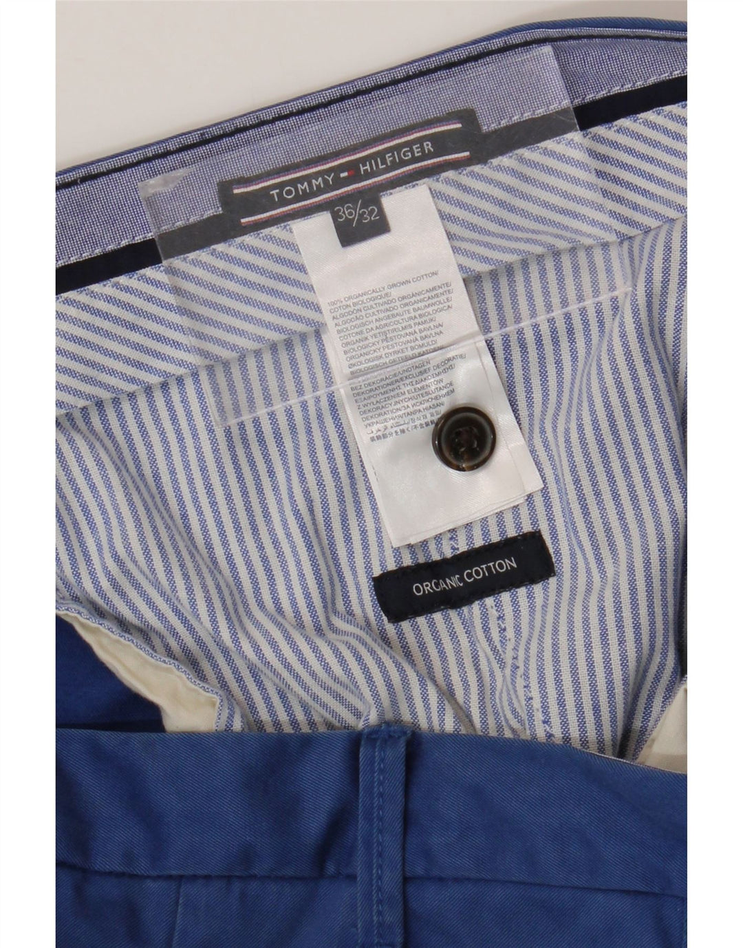 Tommy Hilfiger Lige Chinobukser til mænd W36 L32 Blå Bomuld