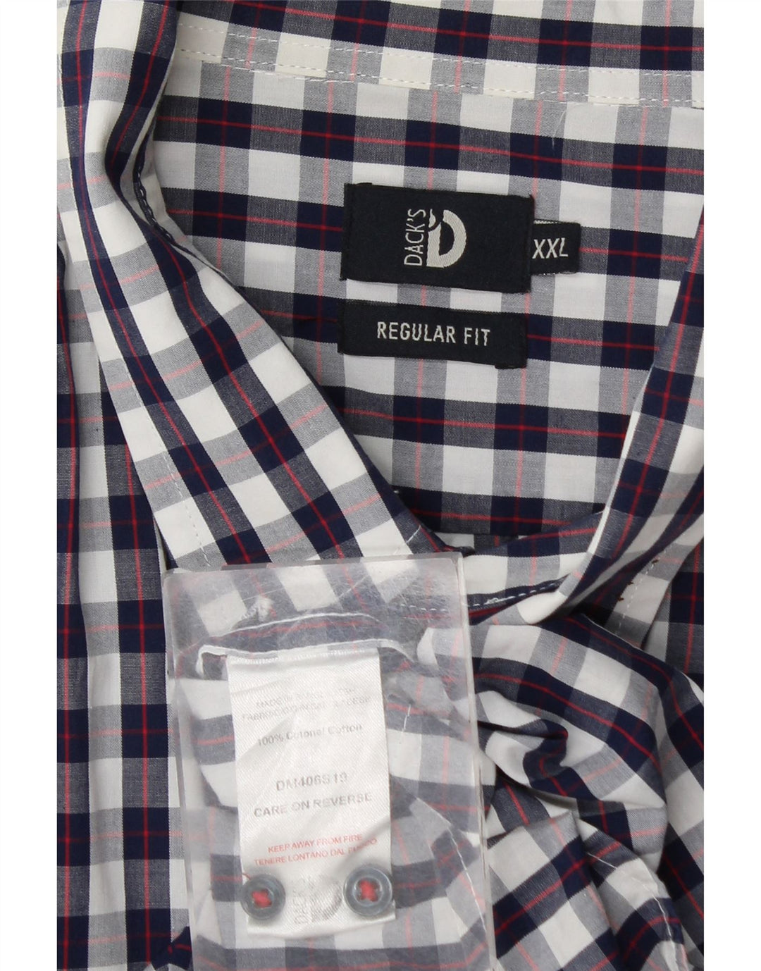 Dacks herre Regular Fit skjorte 2XL marineblå Gingham bomuld