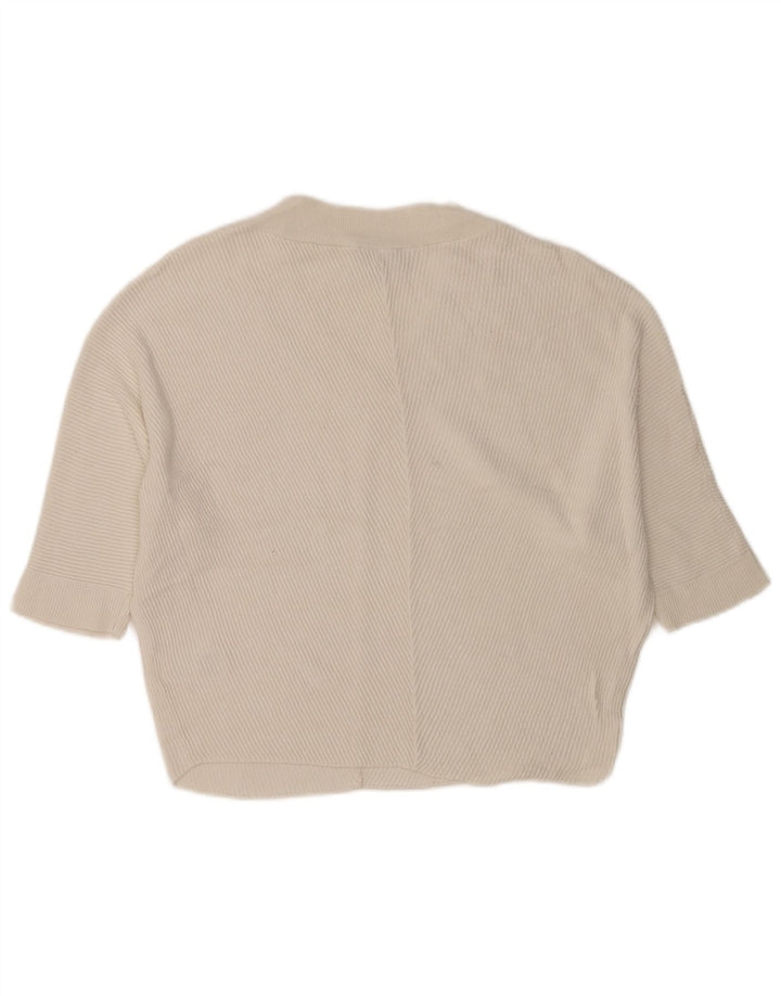 Phase Eight Womens Oversized Crop V-hals sweater UK 10 Small White