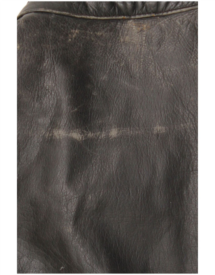 Vintage Herre Læder Biker Jacket UK 36 Small Black Biker