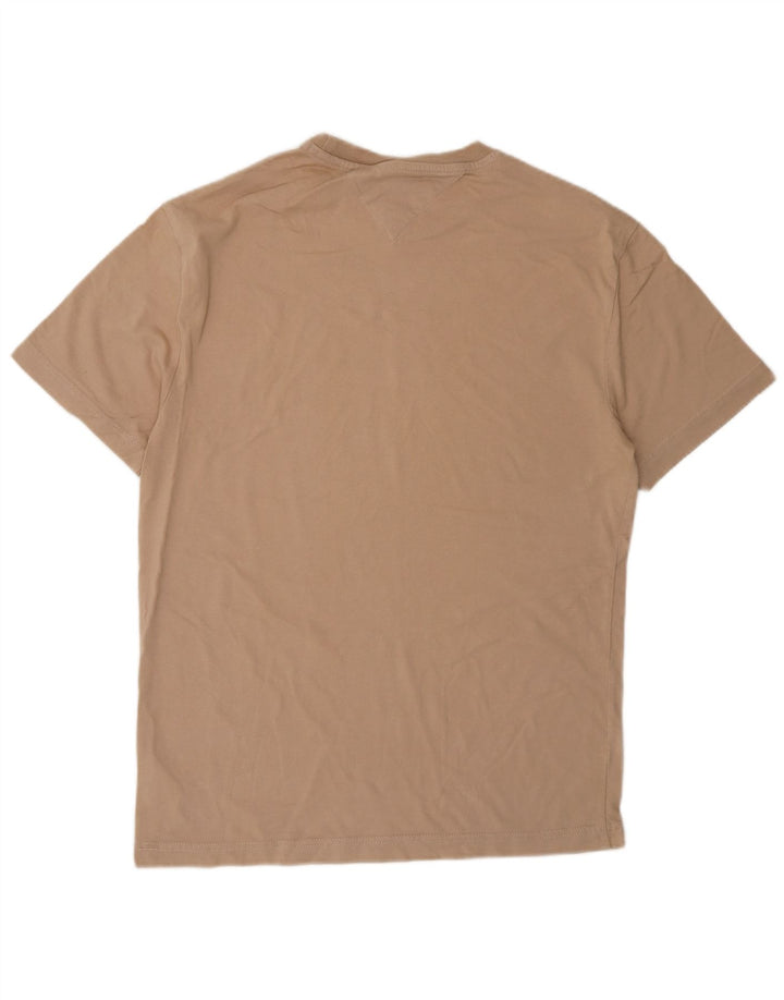 Tommy Hilfiger Herre grafisk T-shirt Top Lille Beige Bomuld