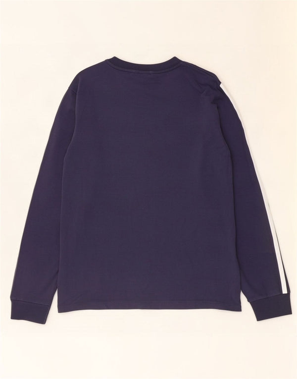 Adidas Dame Top Langærmet UK 10 Small Navy Blue Bomuld