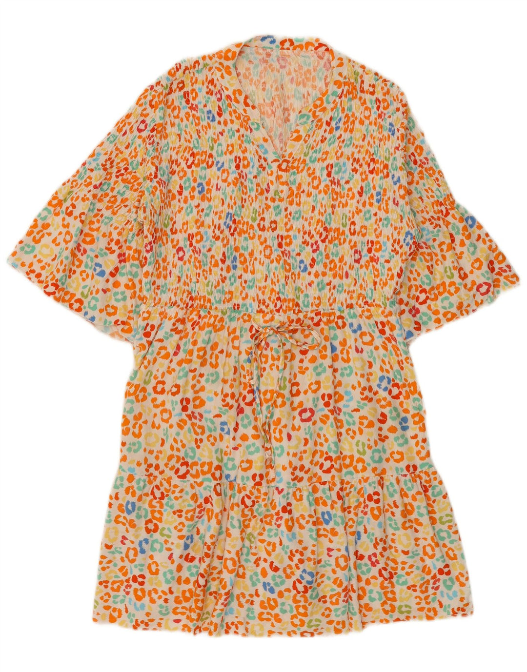 VINTAGE Womens Batwing A-Line Dress UK 12 Medium Multicoloured Flecked