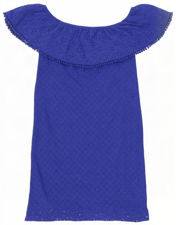 Oasis Kvinder Off Shoulder Kjole UK 6 XS Blå Polyester