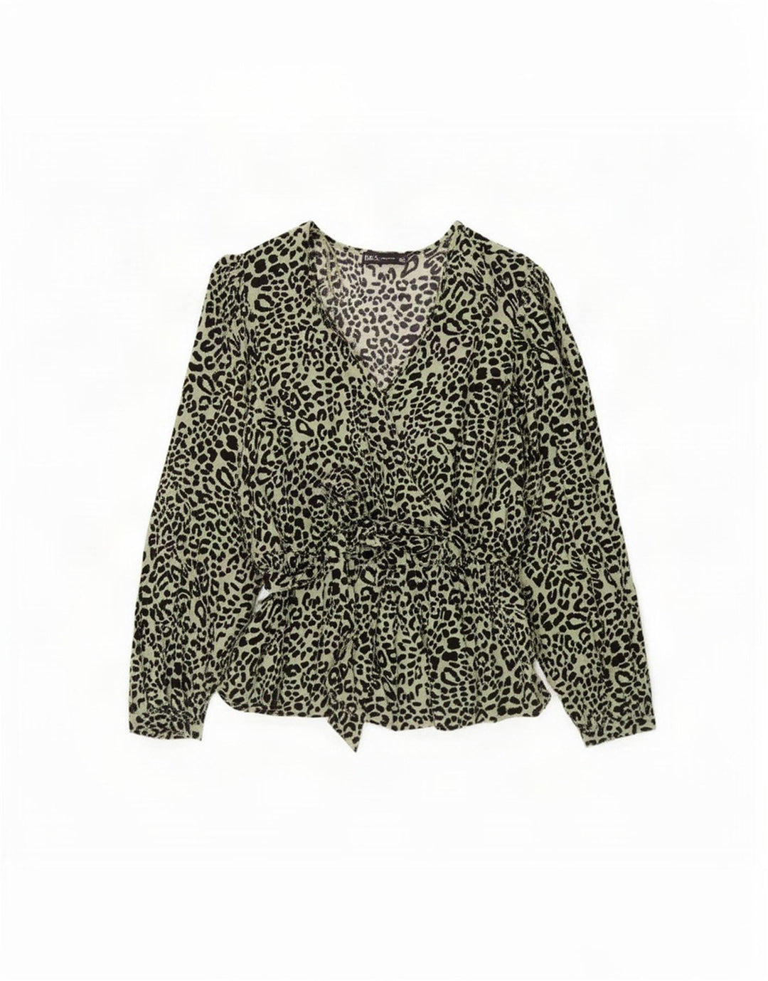 Marks & Spencer Damebluse Top UK 12 Medium Green Animal Print