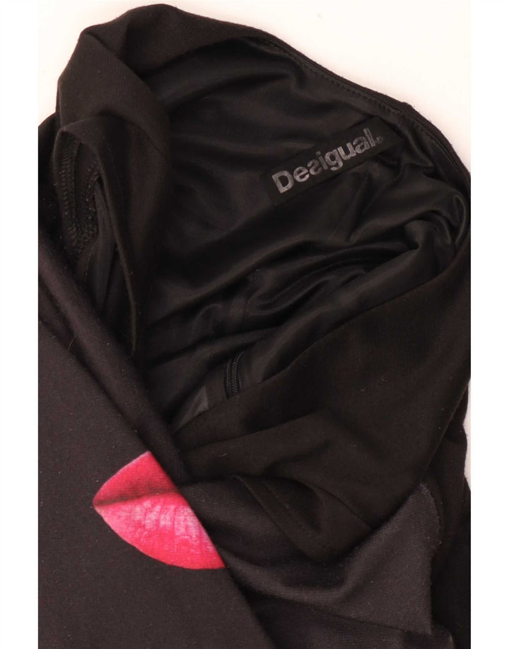 Desigual Kvinders Graphic Sheath Dress UK 12 Medium Black