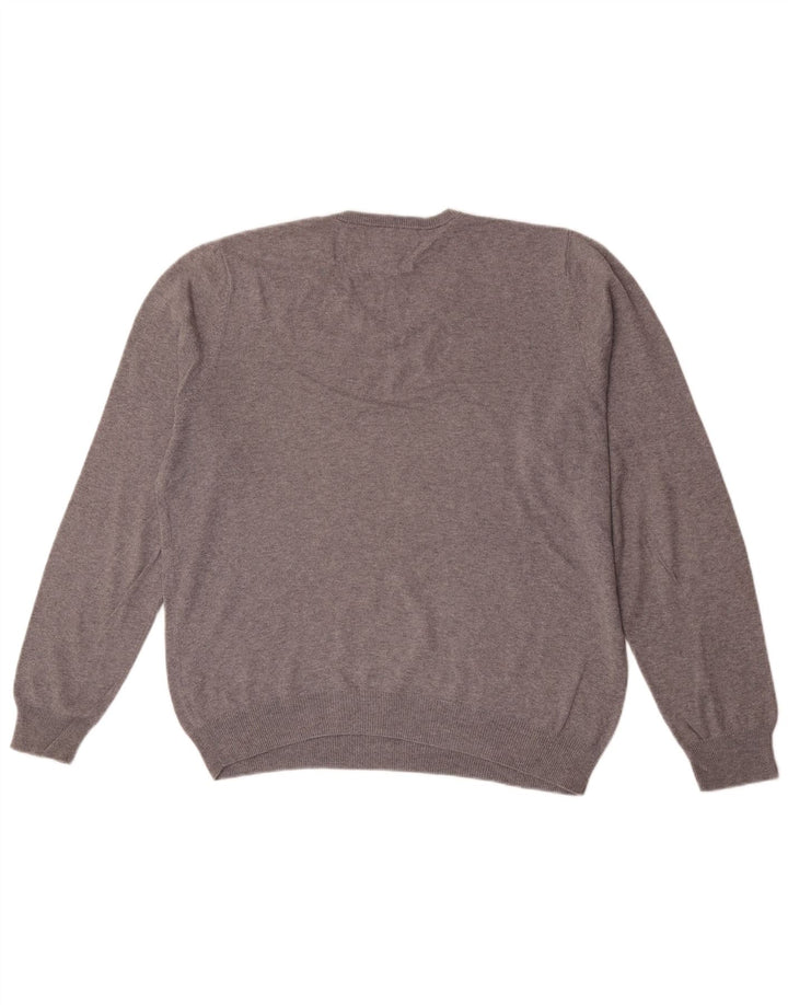 Marks & Spencer Herre V-hals sweater mellemgrå bomuld