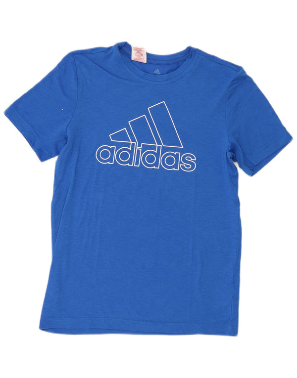 Adidas drenge Climalite grafisk t-shirt top 13-14 år stor blå polyester