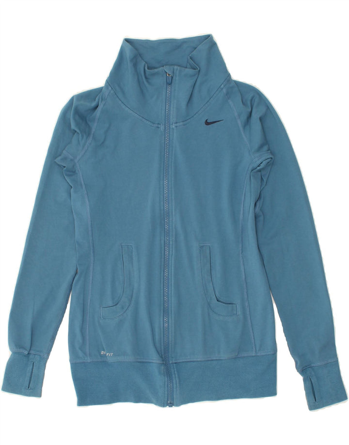 NIKE Womens Dri Fit Tracksuit Top Jacket UK 10 Small Blue Vintage Nike and Second-Hand Nike from Messina Hembry 