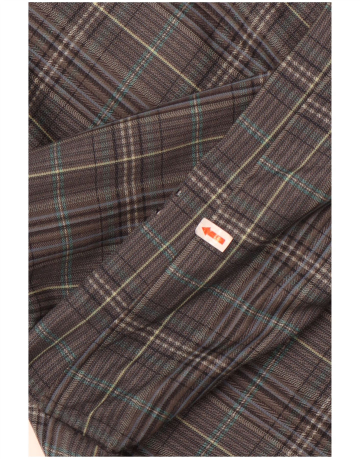 Gianluca Lorenzi Herre 2-knaps blazerjakke IT 56 3XL grå ternet uld