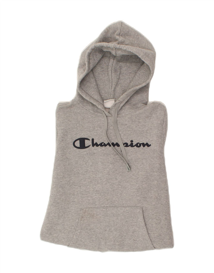 CHAMPION Mens Graphic Hoodie Jumper Small Grey Vintage Champion and Second-Hand Champion from Messina Hembry 