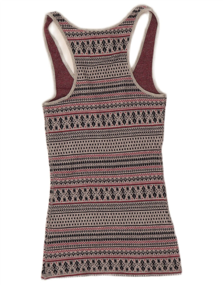 JACK WILLS Damevest Top UK 8 Small Grey Fair Isle Cotton