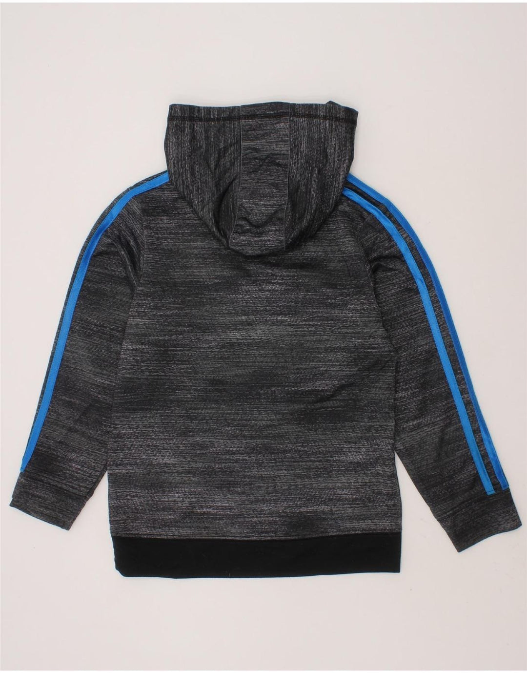 ADIDAS Boys Graphic Zip Hoodie Sweater 5-6 Years Grey Flecked Polyester Vintage Adidas and Second-Hand Adidas from Messina Hembry 