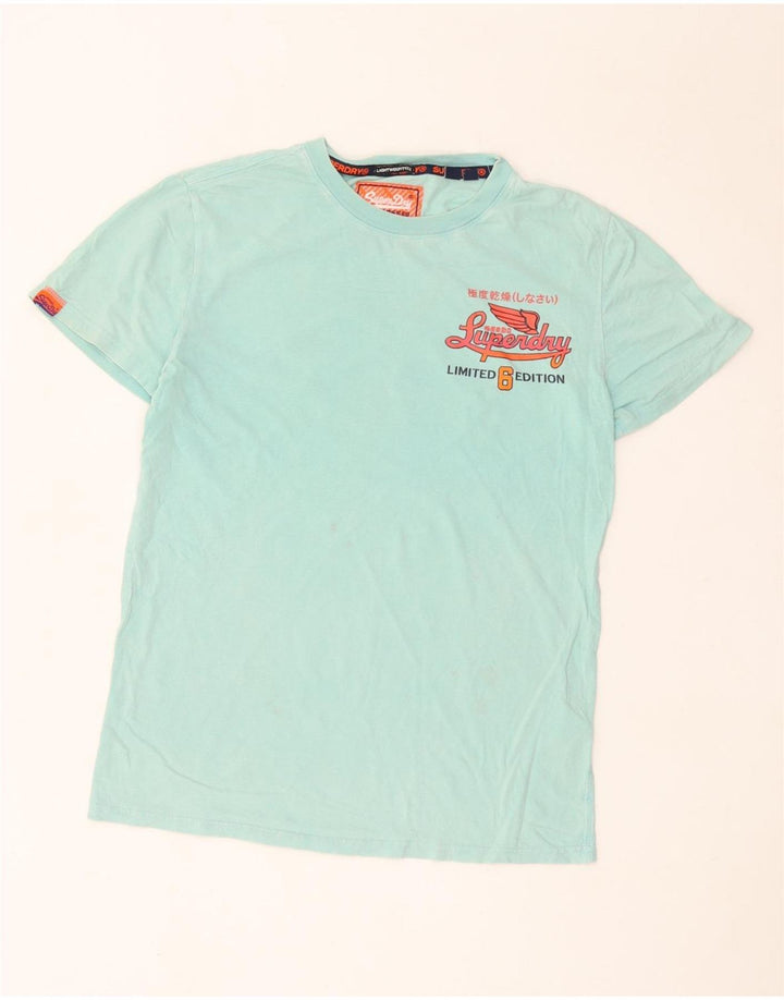Superdry Grafisk T-shirt top til mænd, lille turkis bomuld