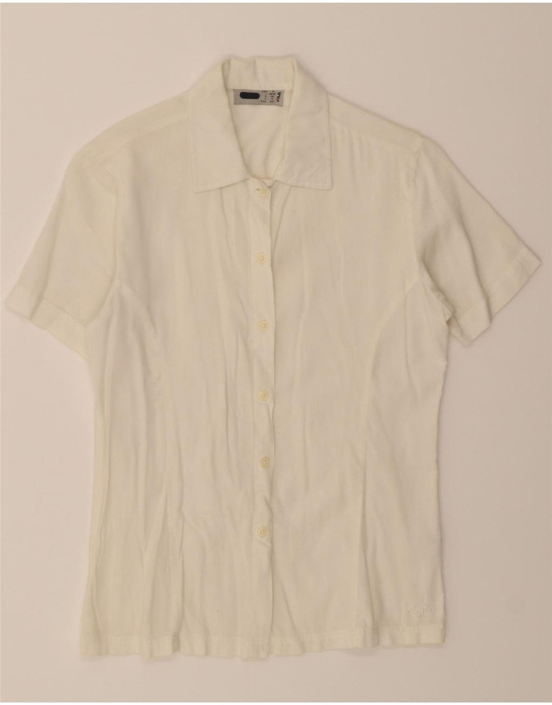 FILA Womens Short Sleeve Shirt IT 40/42 Small White Cotton Vintage Fila and Second-Hand Fila from Messina Hembry 