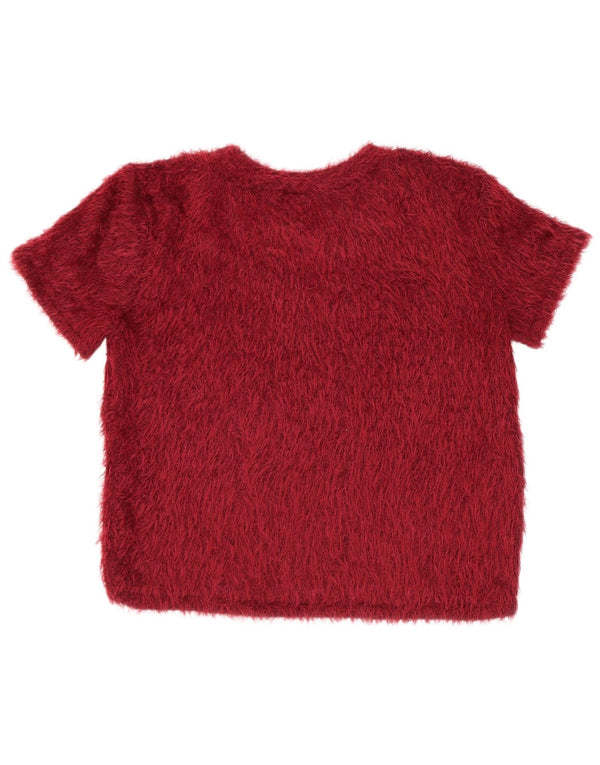 Zara Dame Trafaluc Crop T-Shirt Top UK 12 Medium Rød Polyester