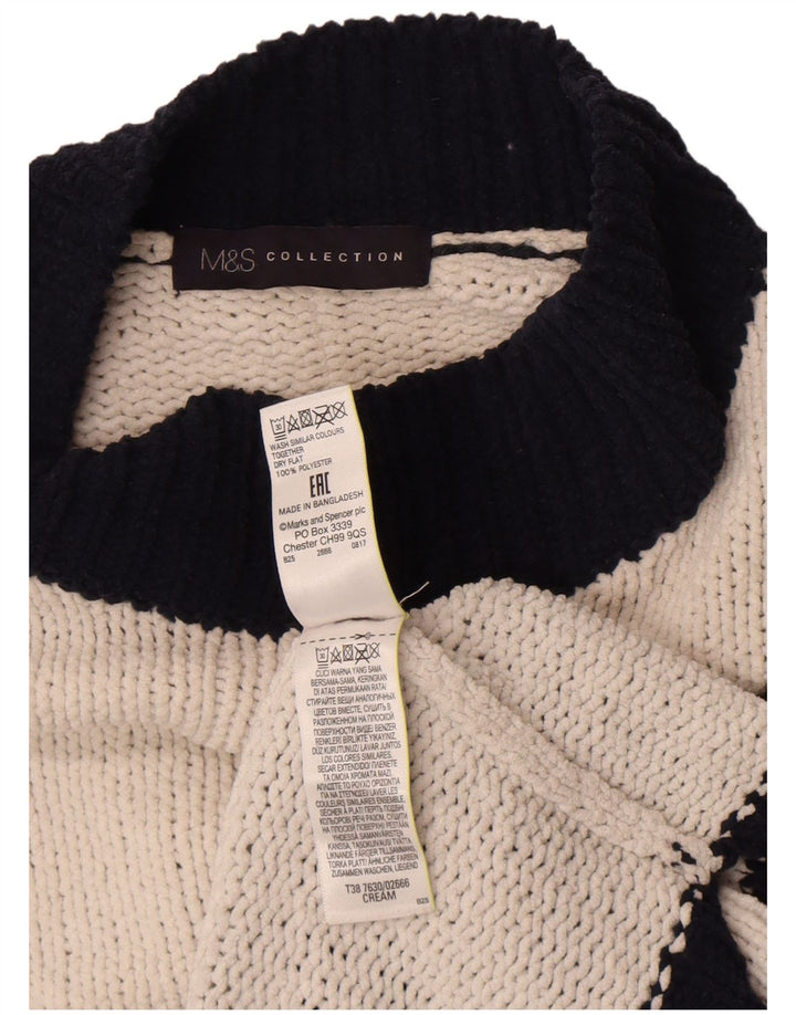Marks & Spencer Dame Turtle Neck Jumper Sweater UK 14 Medium White